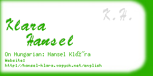 klara hansel business card